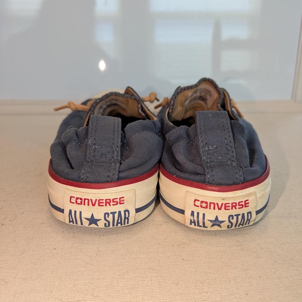 Converse Women's Blue Canvas Low-Top Sneakers with Tan Laces Size 9 - Picture 5 of 9